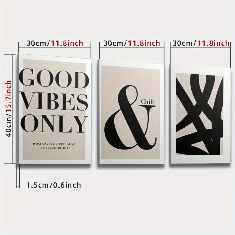 3pcs Framed Canvas Wall Art Set
