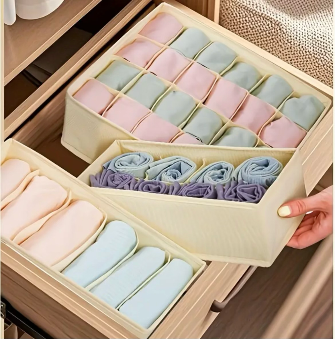 4pcs Foldable Drawer Organizer Set