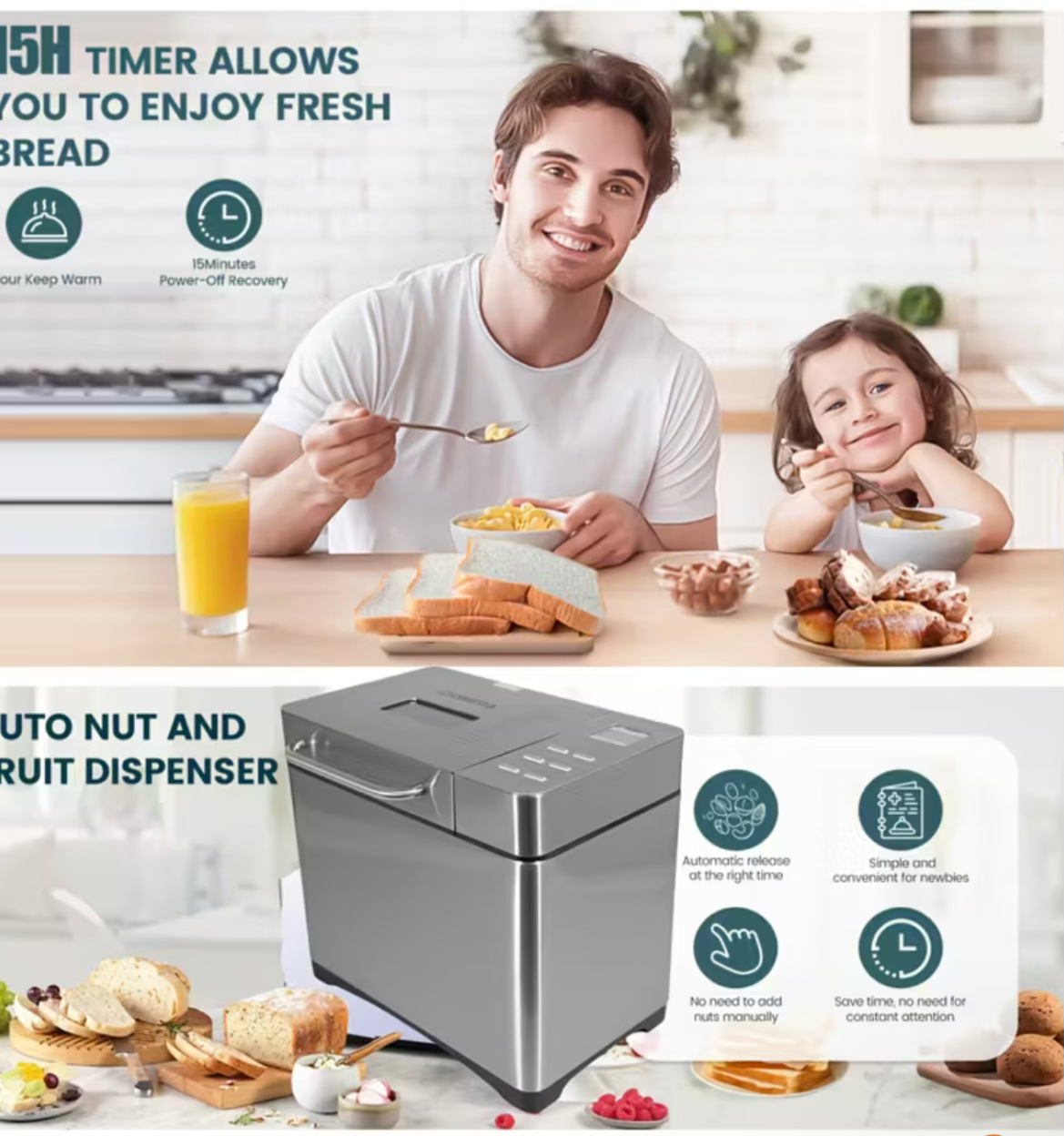Omega 19-in-1 Stainless Steel Bread Maker