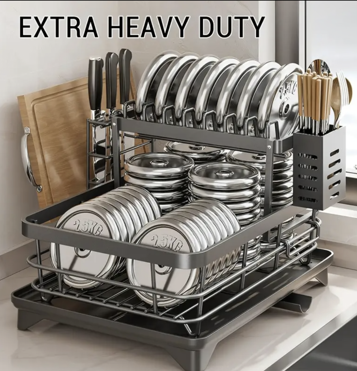 Black Iron Kitchen Counter & Sink Dish Rack