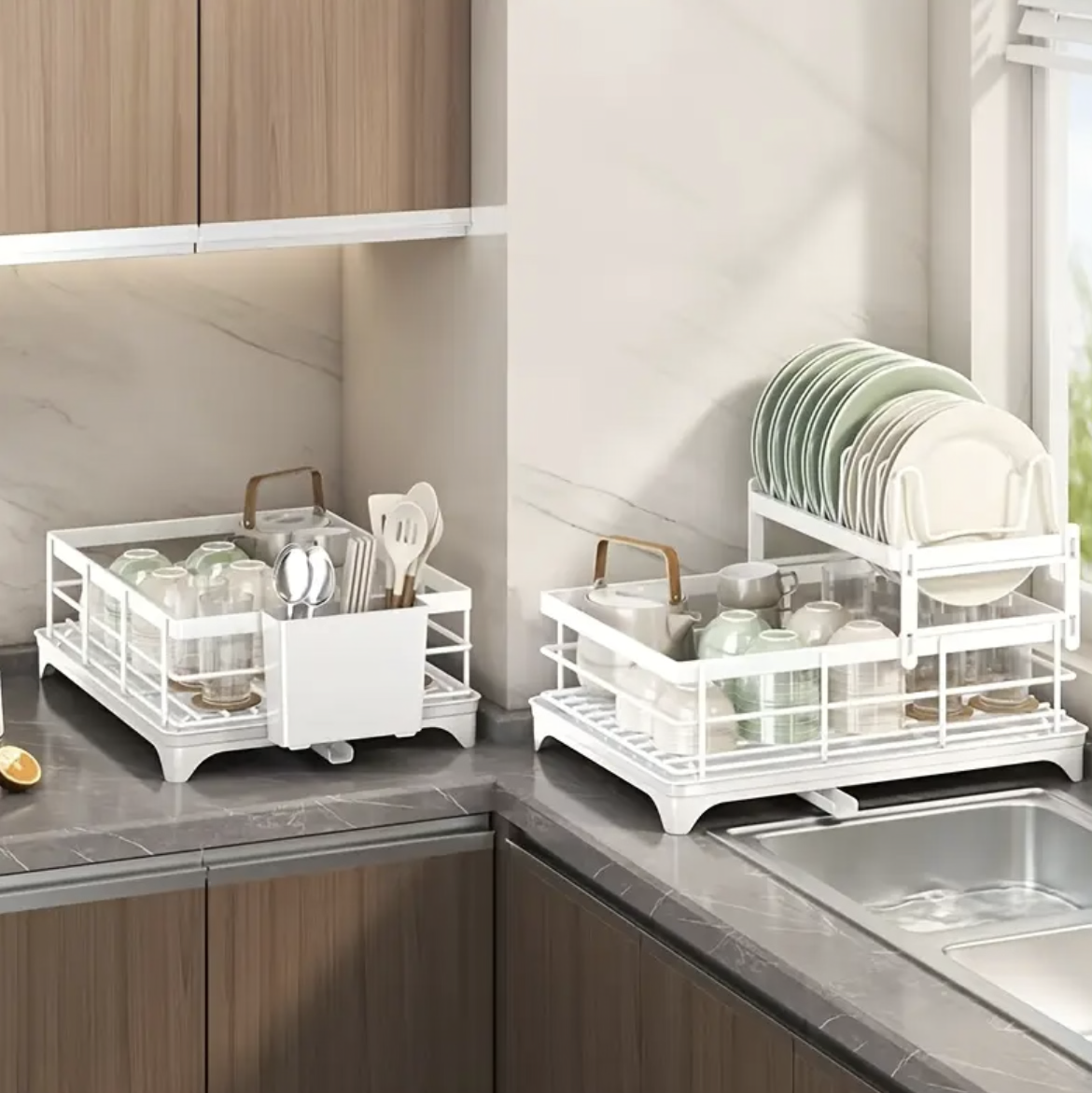 Black Iron Kitchen Counter & Sink Dish Rack