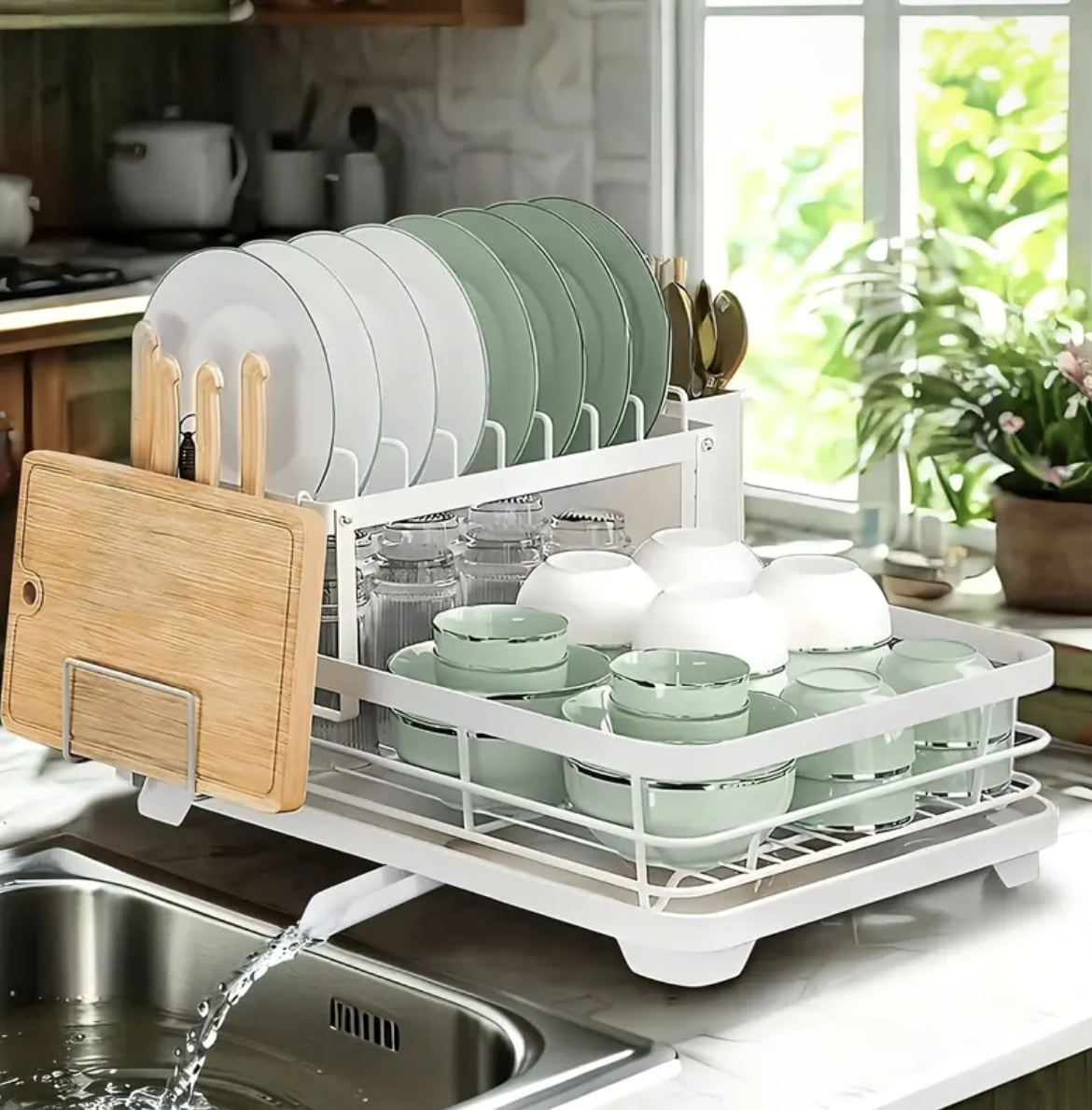 Black Iron Kitchen Counter & Sink Dish Rack