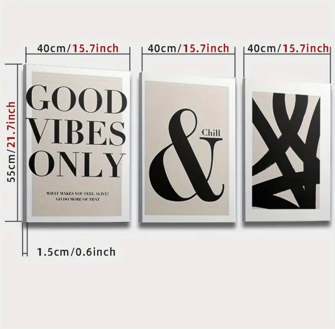 3pcs Framed Canvas Wall Art Set