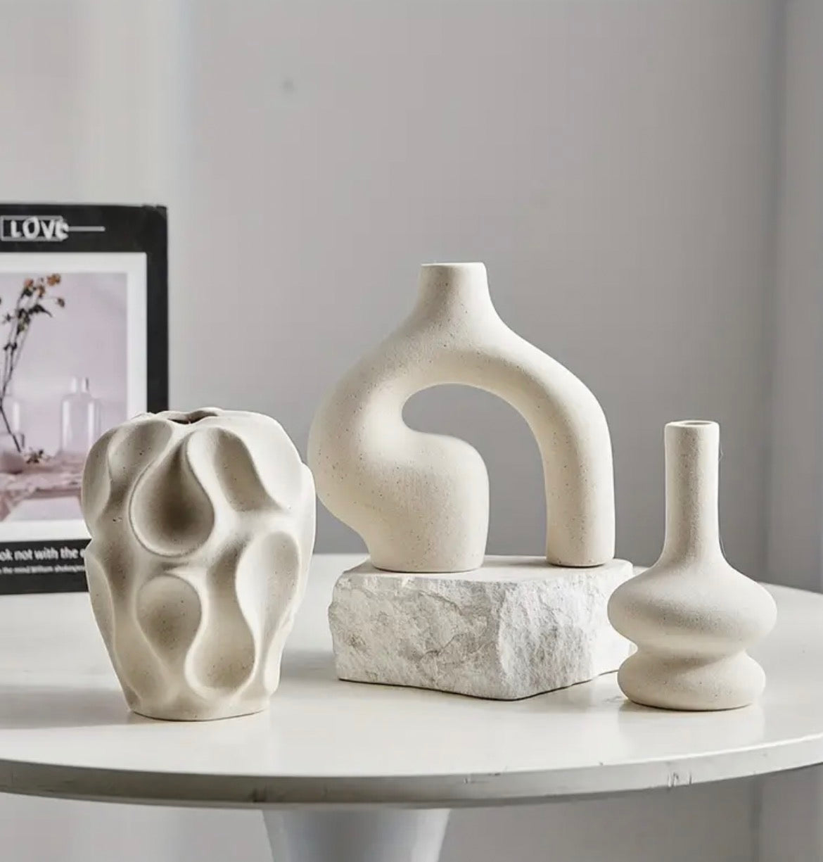 3pcs Modern Nordic Boho Ceramic Vase Set