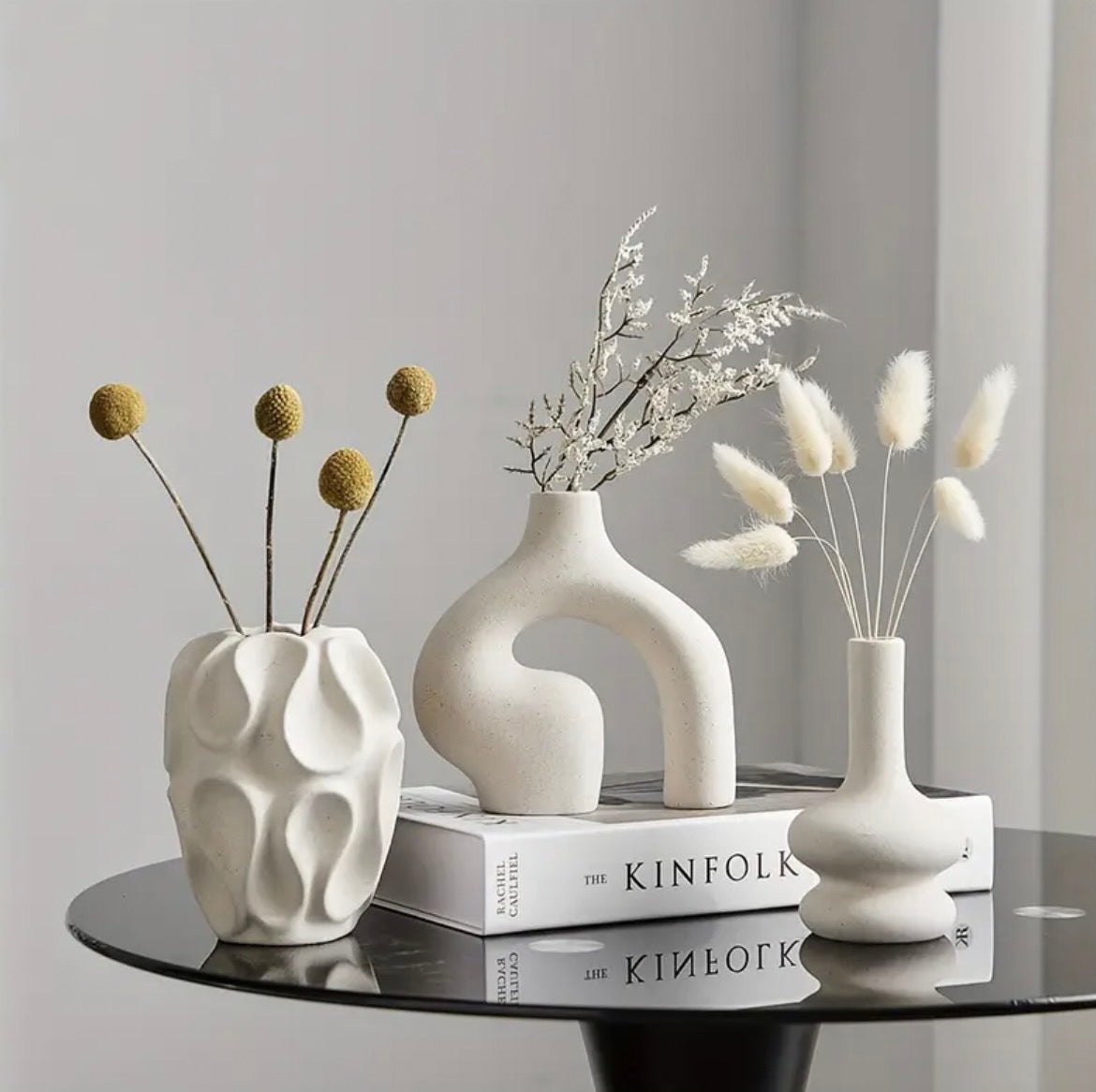 3pcs Modern Nordic Boho Ceramic Vase Set