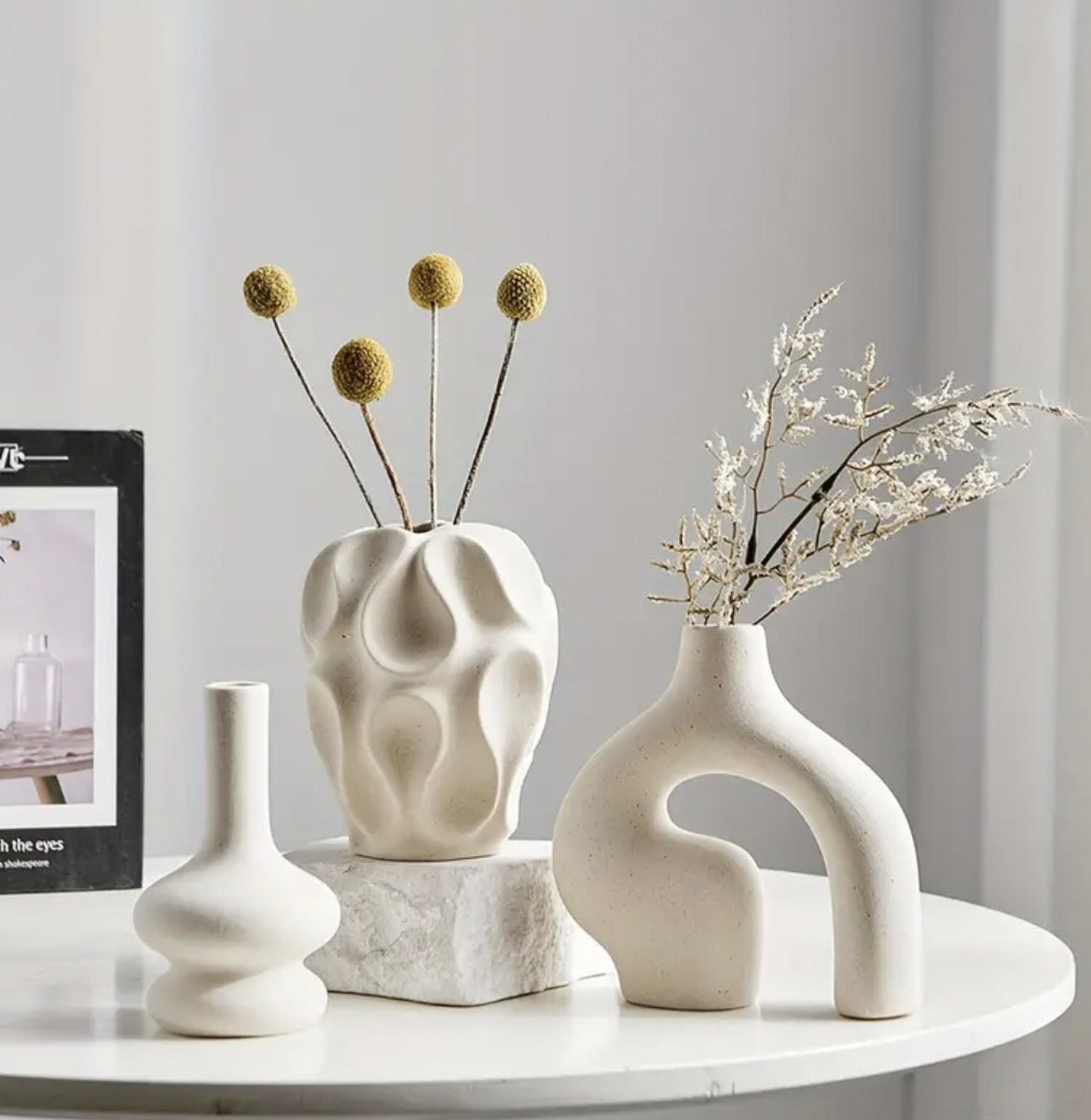 3pcs Modern Nordic Boho Ceramic Vase Set