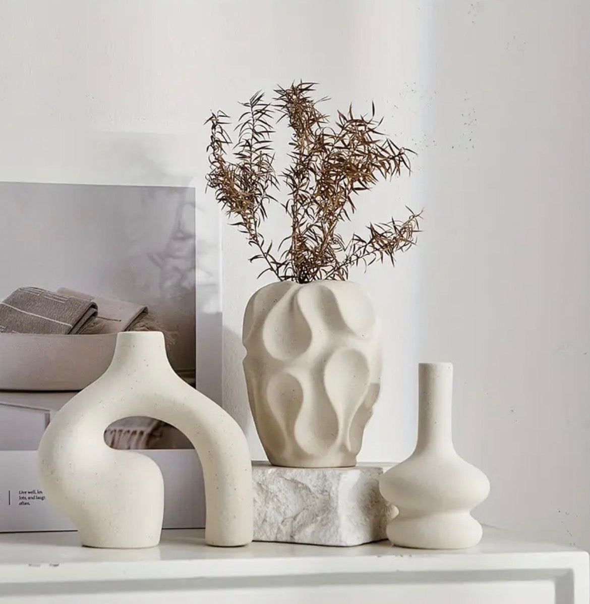 3pcs Modern Nordic Boho Ceramic Vase Set