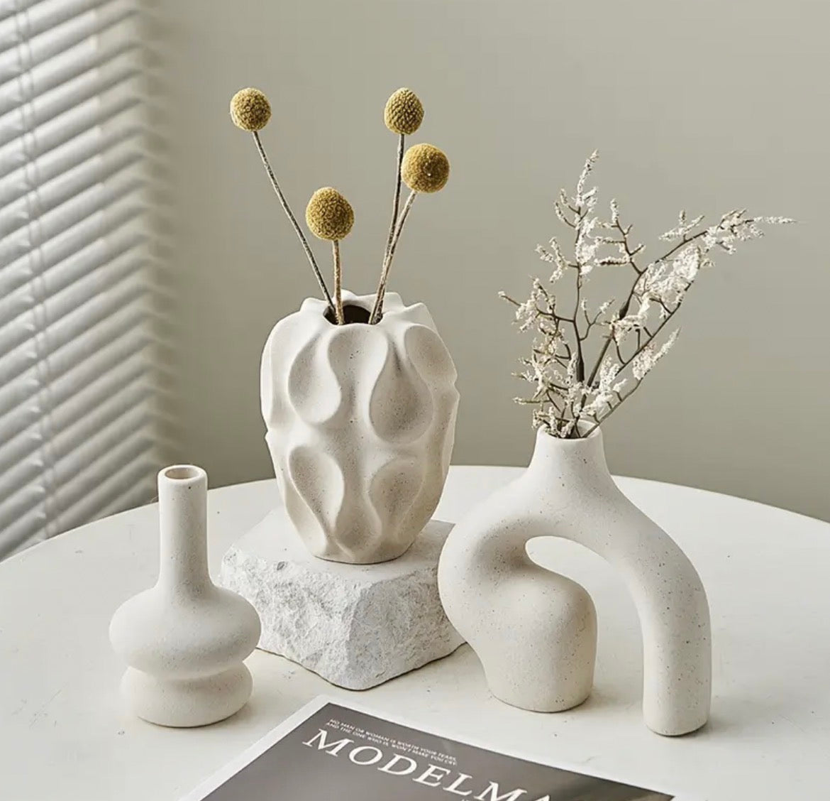 3pcs Modern Nordic Boho Ceramic Vase Set