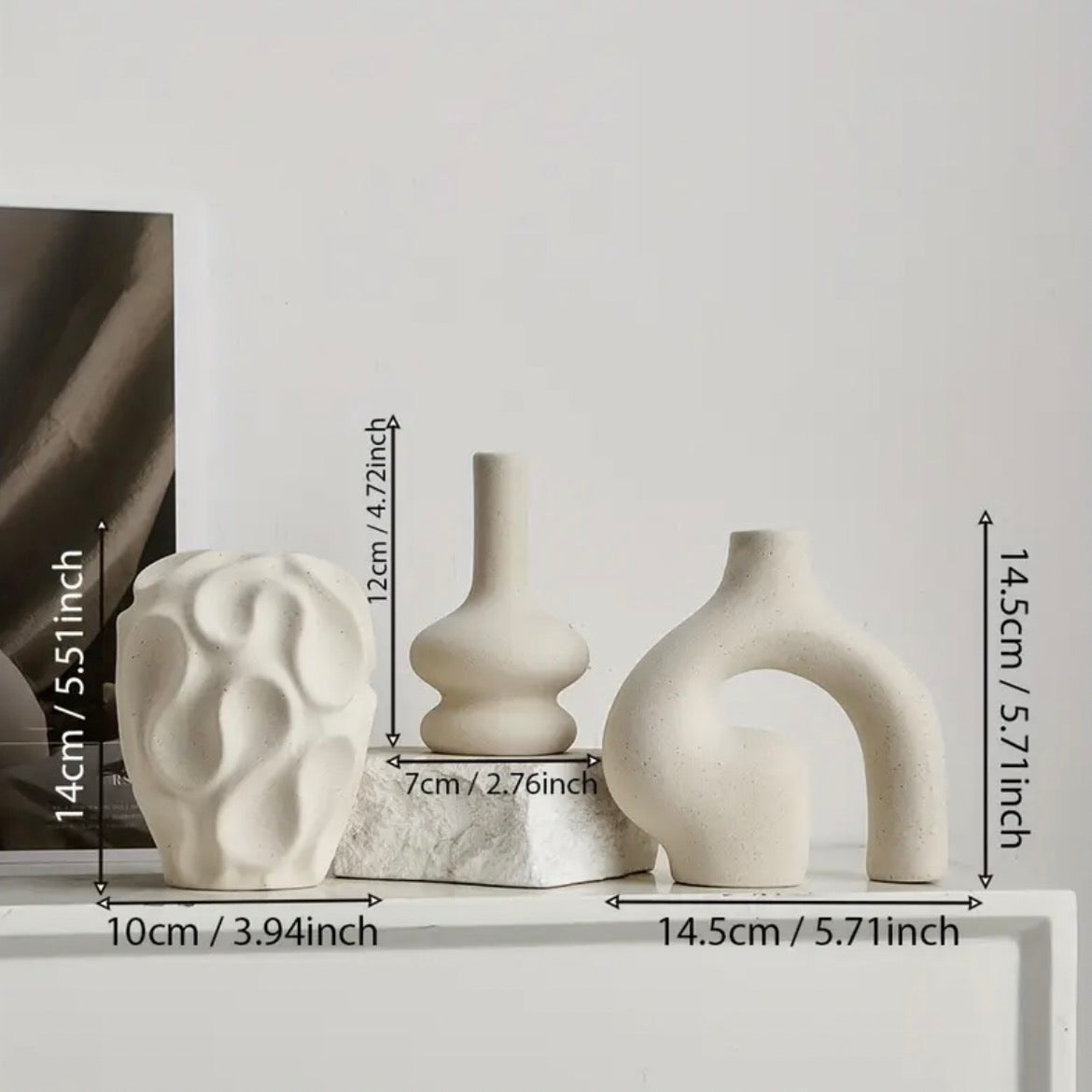 3pcs Modern Nordic Boho Ceramic Vase Set