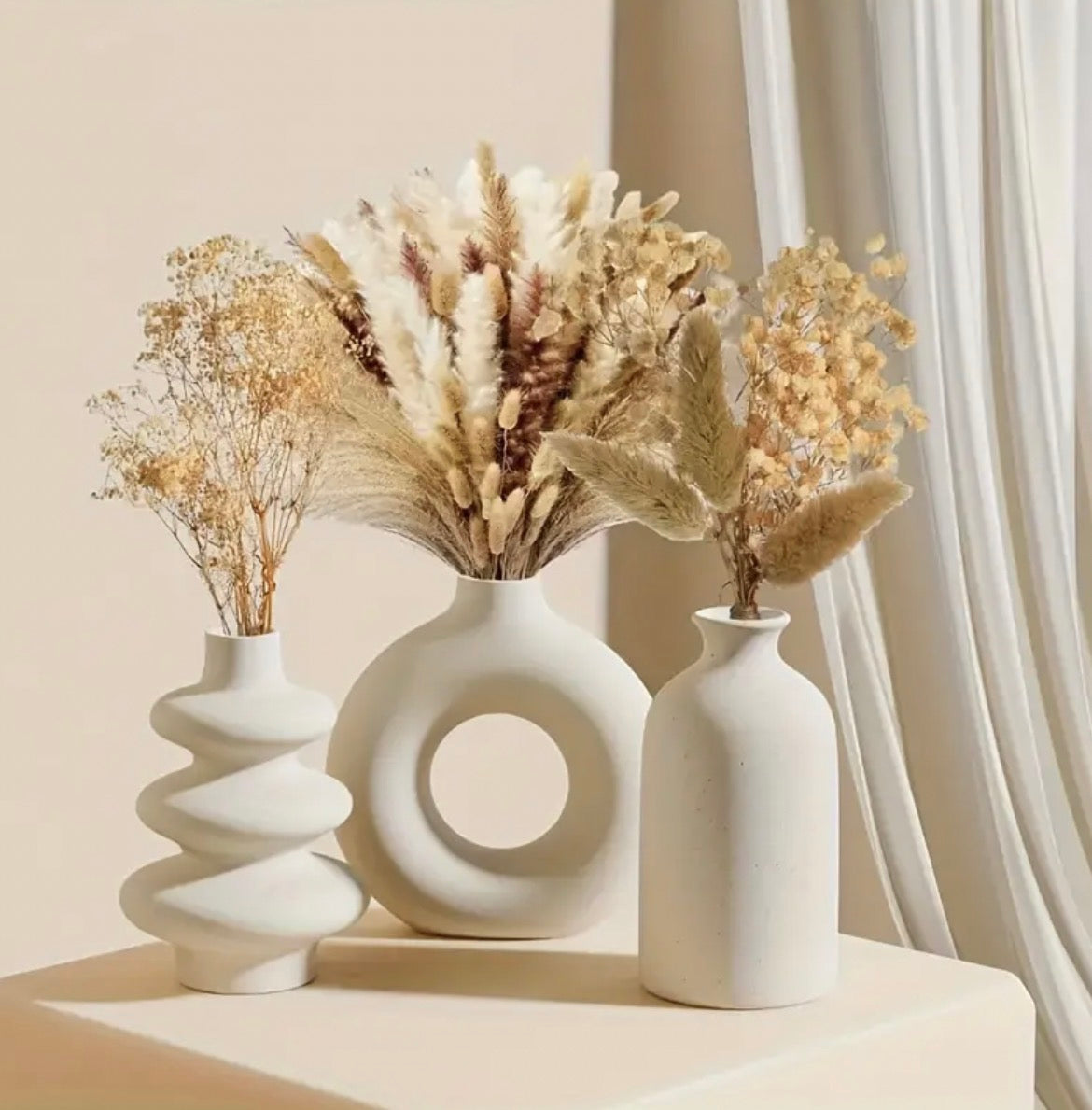 Set of 3 Boho Ceramic Vase
