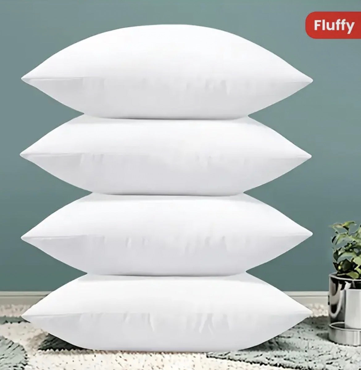 4pcs Luxurious Soft White Throw Pillows