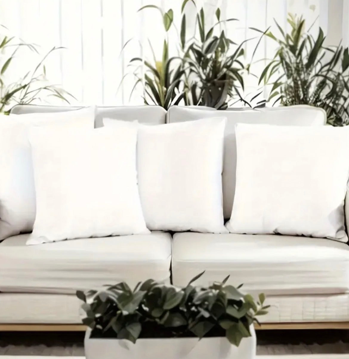 4pcs Luxurious Soft White Throw Pillows
