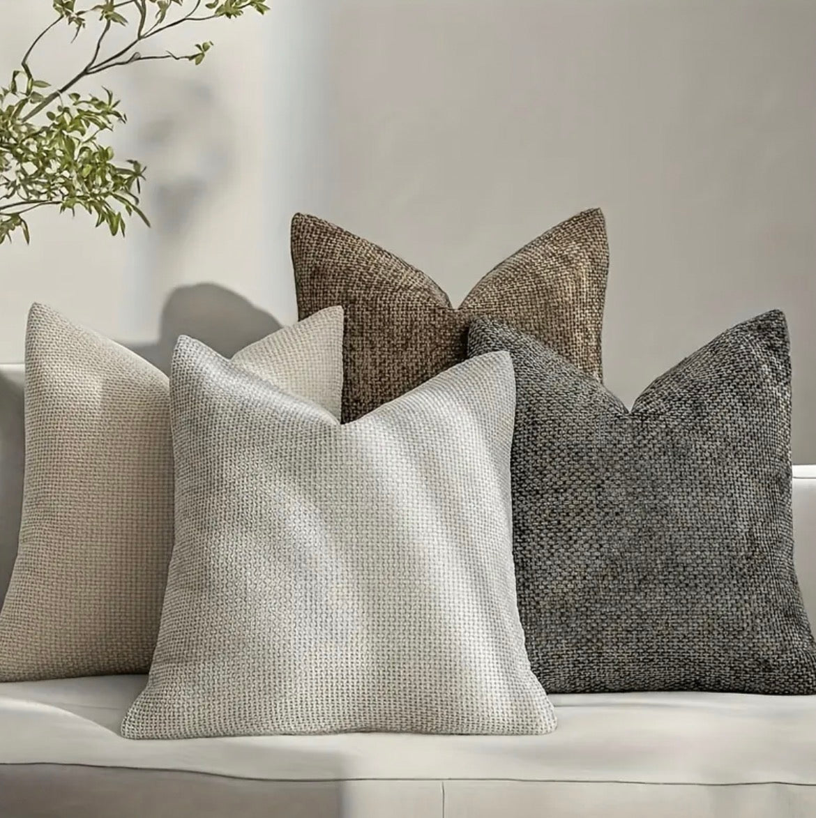 4pcs Neutral Decor Sofa Pillow Covers