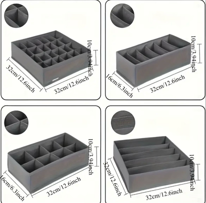 4pcs Foldable Drawer Organizer Set
