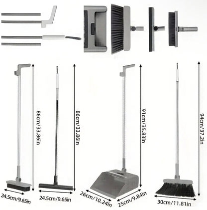 4-in-1 Long-Handled Mop with 3 Cleaning Mops