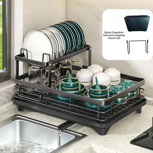 Black Iron Kitchen Counter & Sink Dish Rack