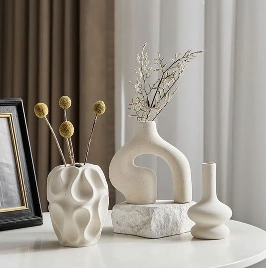 3pcs Modern Nordic Boho Ceramic Vase Set