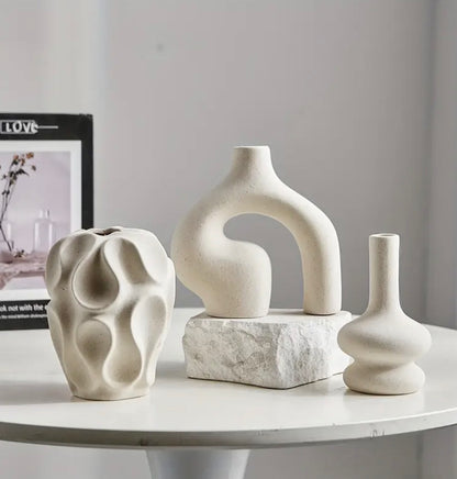 3pcs Modern Nordic Boho Ceramic Vase Set