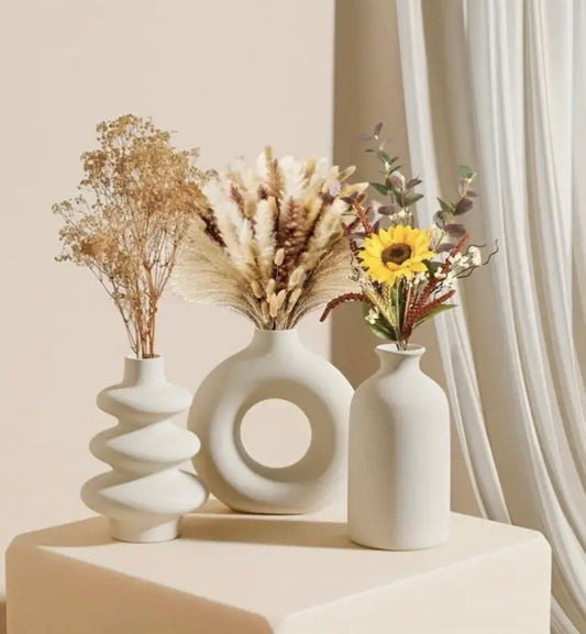 Set of 3 Boho Ceramic Vase
