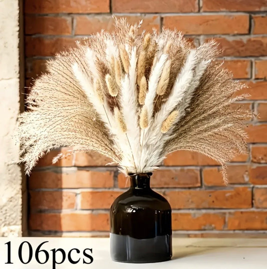 106pcs Faux Rattan Pampas Grass