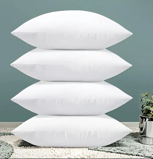 4pcs Luxurious Soft White Throw Pillows